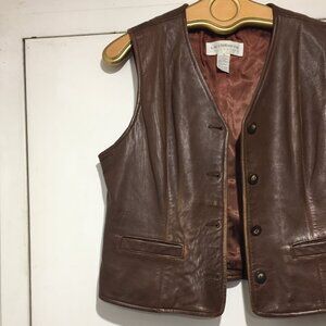 VINTAGE LIZ CLAIBORNE COLLECTION LEATHER VESTS SIZE 6